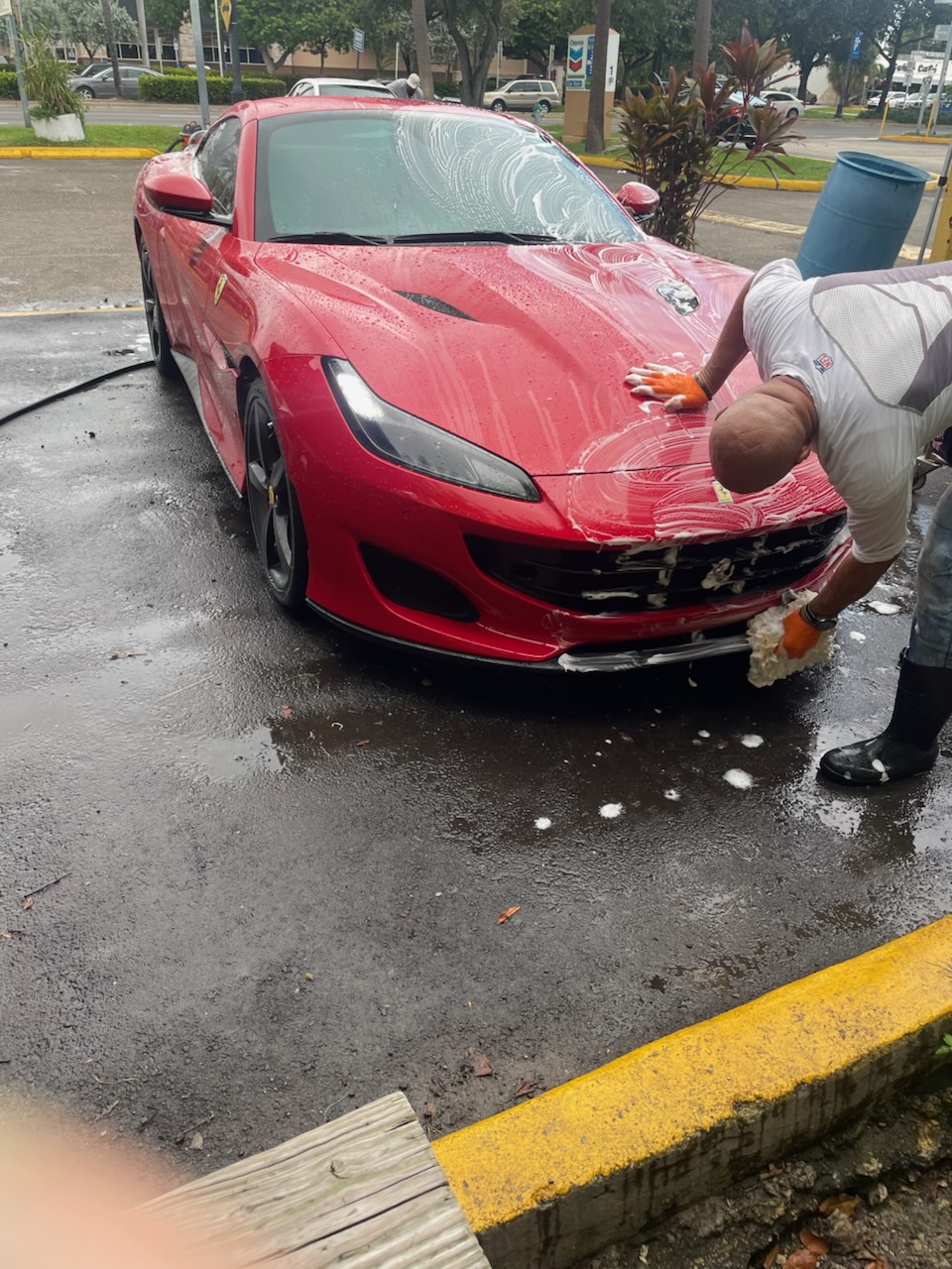 Exterior hand wash at our Hollywood detail bay